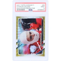 Charles Leclerc Scuderia Ferrari 2021 Topps Chrome Gold Wave Refractor #25 #38/50 PSA Authenticated 9 Card
