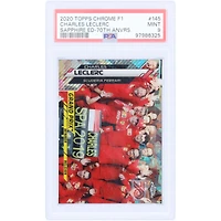 Charles Leclerc Scuderia Ferrari 2020 Topps Chrome 70th Anniversary Sapphire Edition #145 #4/70 PSA Authenticated 9 Card