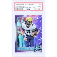 J.J. McCarthy Michigan Wolverines 2021 Bowman U Purple Refractor Chrome Prospects #39 PSA Authenticated 9 Card