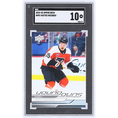 Matvei Michkov Philadelphia Flyers 2024-25 Upper Deck Series 2 Young Guns #492 SGC Authenticated 10 Rookie Card
