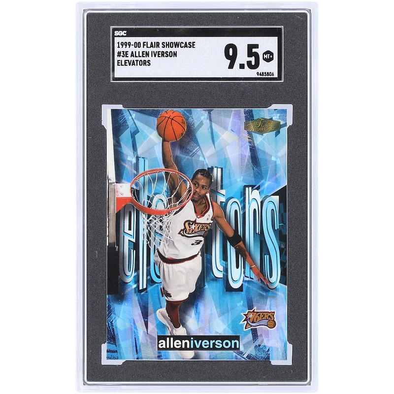 Allen Iverson Philadelphia 76ers 1999-00 Fleer Flair Showcase Elevators #3E SGC Authenticated 9.5 Card