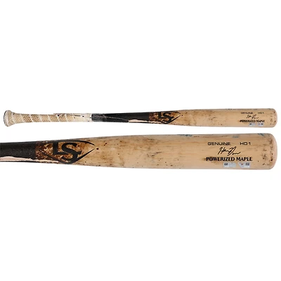 Henry Davis Pittsburgh Pirates Game-Used Tan and Black Louisville Slugger Broken Bat vs. Chicago Cubs on August 15, 2025