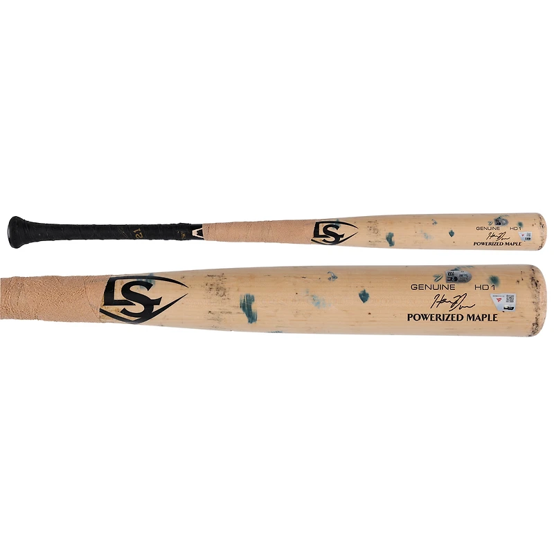 Henry Davis Pittsburgh Pirates Game-Used Tan and Black Louisville Slugger Broken Bat vs. Toronto Blue Jays on August 18, 2025