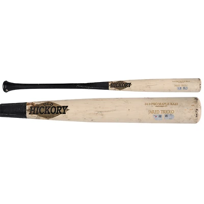 Jared Triolo Pittsburgh Pirates Game-Used Tan and Black Old Hickory Broken Bat vs. Chicago Cubs on August 15, 2025