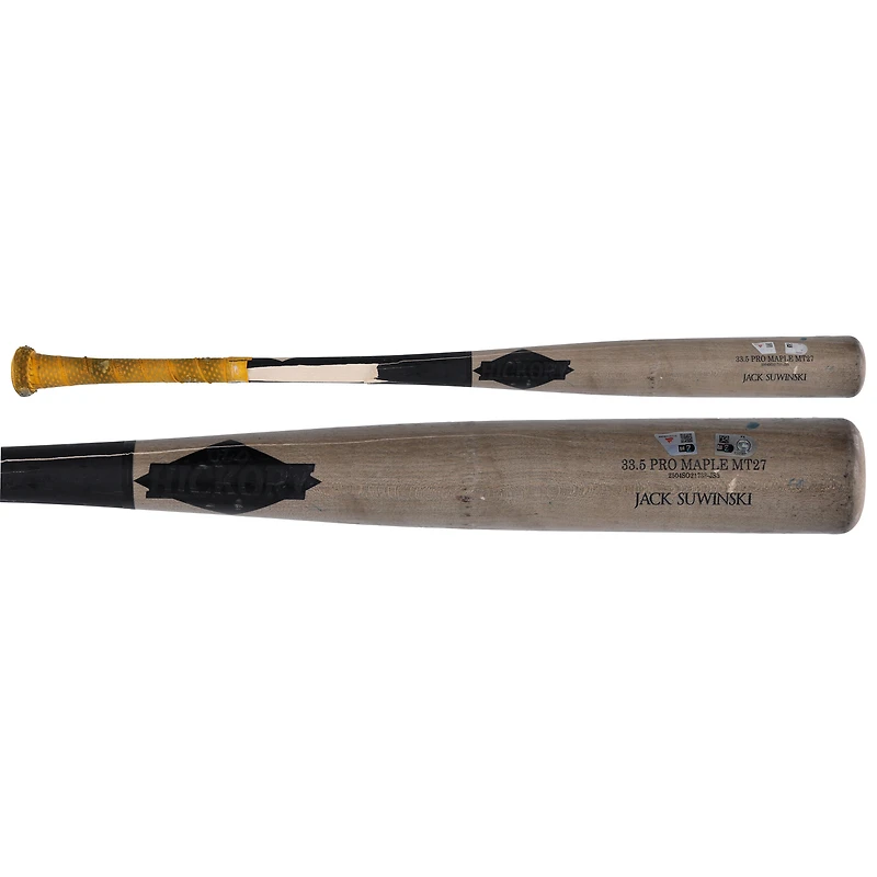 Jack Suwinski Pittsburgh Pirates Game-Used Gray and Black Old Hickory Broken Bat vs. Toronto Blue Jays on August 19, 2025