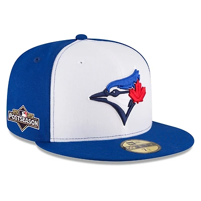 Men's New Era White/Royal Toronto Blue Jays 2025 MLB Postseason Side Patch 59FIFTY Fitted Hat