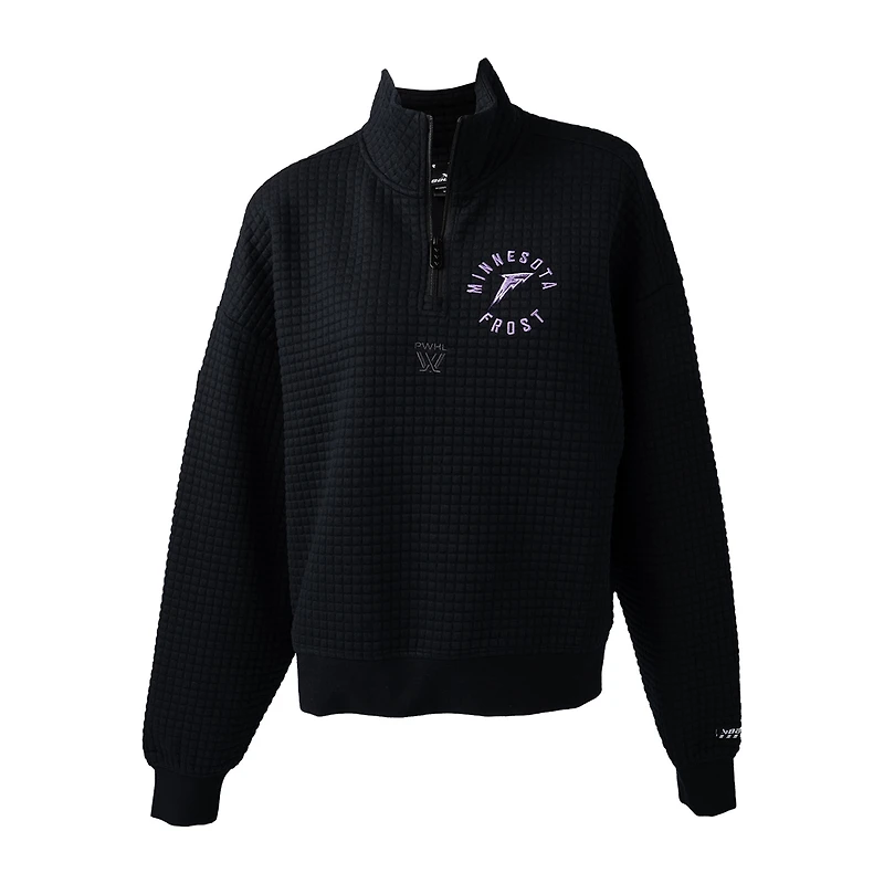 Women's Black Minnesota Frost Quilted Half-Zip Jacket