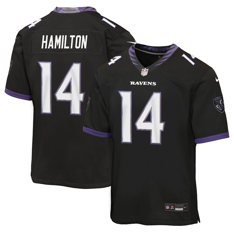 Youth Nike Kyle Hamilton Black Baltimore Ravens Alternate Game Jersey