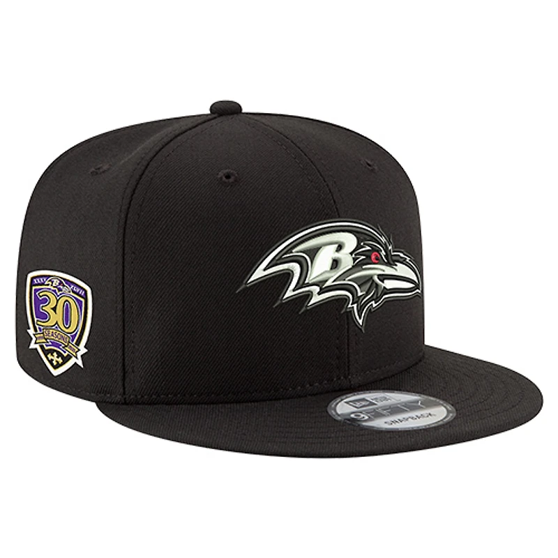 Men's New Era  Black Baltimore Ravens 30th Anniversary 9FIFTY Snapback Hat