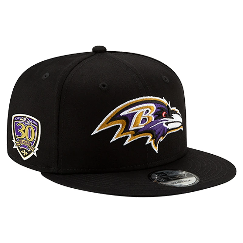 Men's New Era Black Baltimore Ravens 30th Anniversary 9FIFTY Snapback Hat