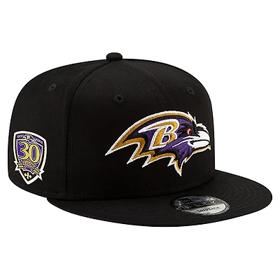 Men's New Era Black Baltimore Ravens 30th Anniversary 9FIFTY Snapback Hat