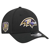 Men's New Era  Black Baltimore Ravens 30th Anniversary A-Frame 9FORTY Adjustable Hat