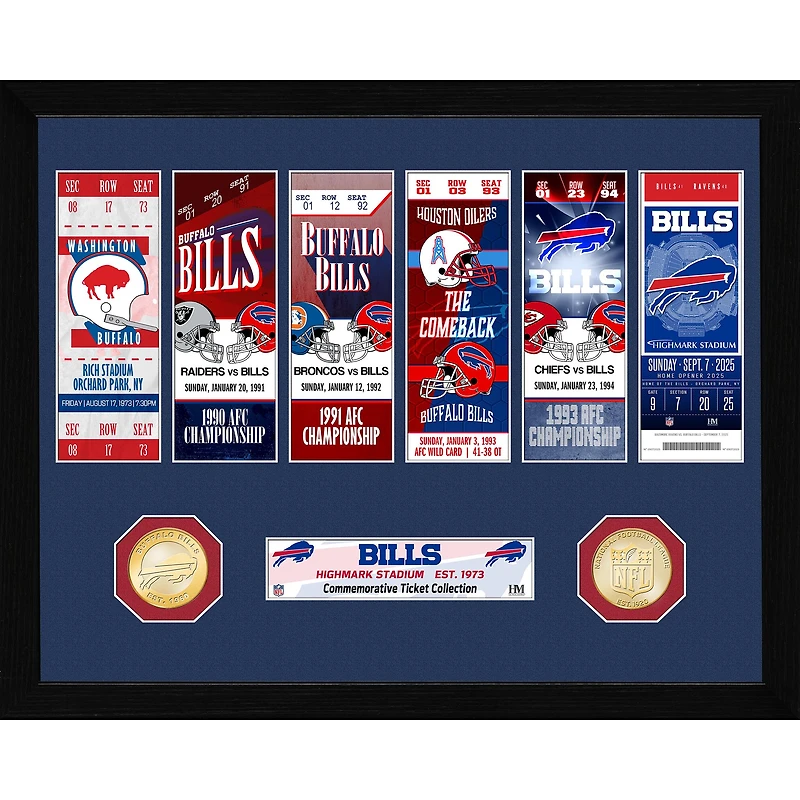 Highland Mint Buffalo Bills Farewell To Highmark Stadium 12" x 15" Ticket Collection Bronze Coin Photo Mint