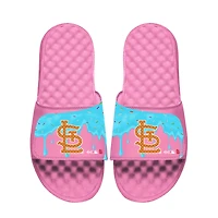 Youth ISlide Pink St. Louis Cardinals Ice Cream Drip Slide Sandals