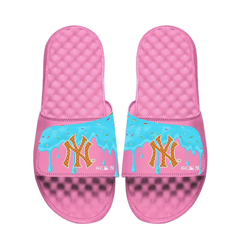 Youth ISlide Pink New York Yankees Ice Cream Drip Slide Sandals