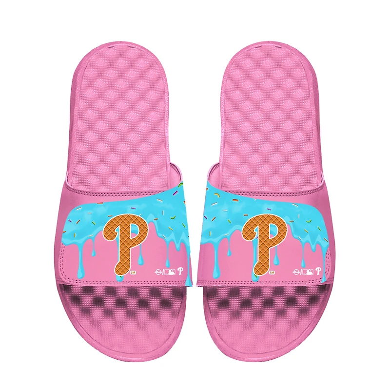 Youth ISlide Pink Philadelphia Phillies Ice Cream Drip Slide Sandals