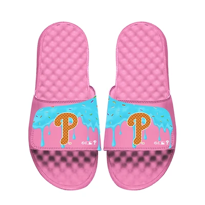 Youth ISlide Pink Philadelphia Phillies Ice Cream Drip Slide Sandals