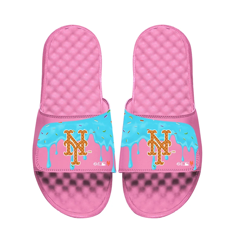 Youth ISlide Pink New York Mets Ice Cream Drip Slide Sandals