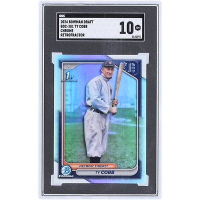 Ty Cobb Detroit Tigers 2024 Bowman Draft Chrome Retrofactor #BDC-201 SGC Authenticated 10 Card