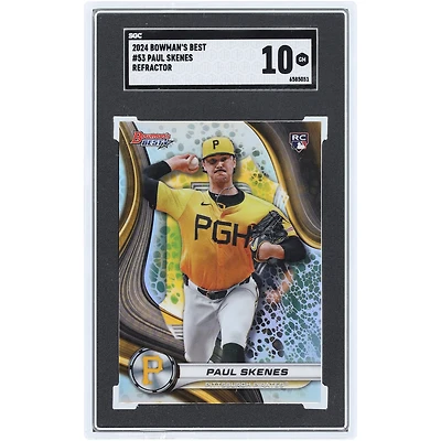 Paul Skenes Pittsburgh Pirates 2024 Bowman Best Refractor #53 SGC Authenticated 10 Rookie Card