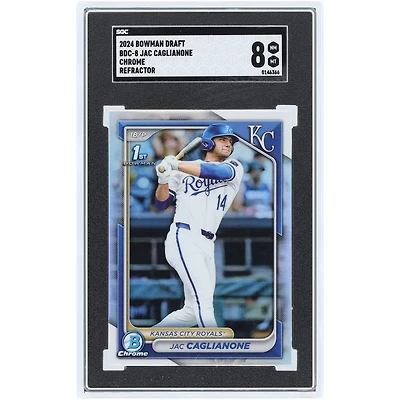 Jac Caglianone Kansas City Royals 2024 Bowman Draft Chrome Refractor #BDC-8 SGC Authenticated 8 Card