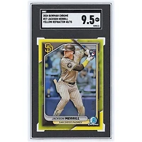 Jackson Merrill San Diego Padres 2024 Bowman Chrome Yellow Refractor #27 #40/75 SGC Authenticated 9.5 Rookie Card