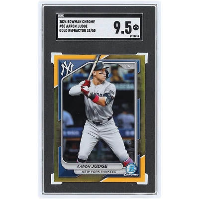 Aaron Judge New York Yankees 2024 Bowman Chrome Gold Refractor #80 #33/50 SGC Authenticated 9.5 Card