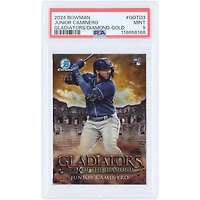 Junior Caminero Tampa Bay Rays 2024 Bowman Chrome Gladiators Of The Diamond Gold Refractor #GOTD-3 #47/50 PSA Authenticated 9 Rookie Card