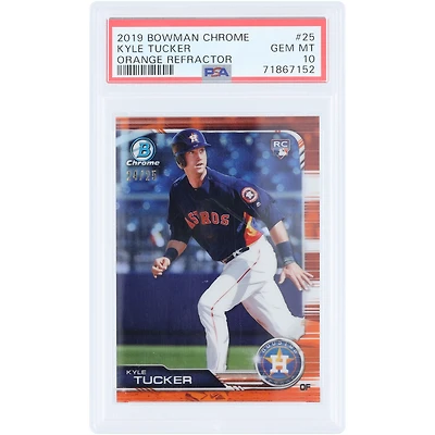 Kyle Tucker Houston Astros 2019 Bowman Chrome Orange Refractor #25 #24/25 PSA Authenticated 10 Rookie Card