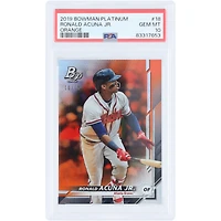 Ronald Acuna Jr. Atlanta Braves 2019 Bowman Platinum Orange #18 #10/25 PSA Authenticated 10 Card
