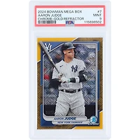 Aaron Judge New York Yankees 2024 Bowman Chrome Mega Box Gold Refractor #7 #10/50 PSA Authenticated 9 Card