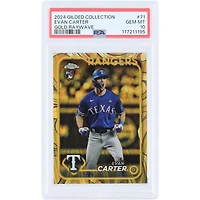 Evan Carter Texas Rangers 2024 Topps Gilded Collection Gold Raywave #71 #6/25 PSA Authenticated 10 Rookie Card