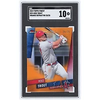 Mike Trout Los Angeles Angels 2019 Topps Finest Orange Refractor #25 #25/25 SGC Authenticated 10 Card