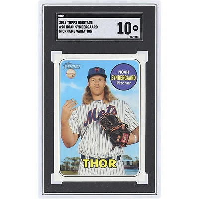 Noah Syndergaard New York Mets 2018 Topps Heritage Nickname Variation #90 SGC Authenticated 10 Card