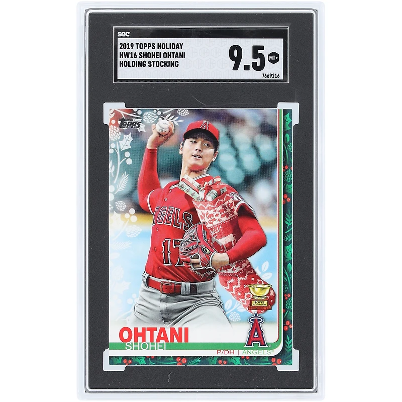 Shohei Ohtani Los Angeles Angels 2019 Topps Holiday Holding Stocking #HW16 SGC Authenticated 9.5 Card