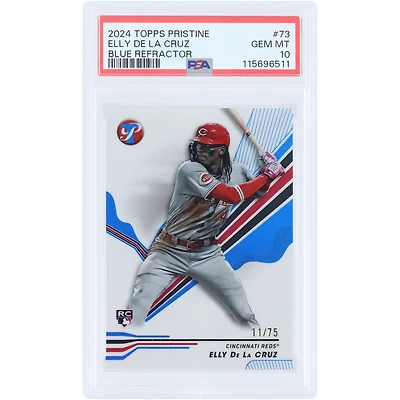 Elly De La Cruz Cincinnati Reds 2024 Topps Pristine Blue Refractor #73 #11/75 PSA Authenticated 10 Rookie Card