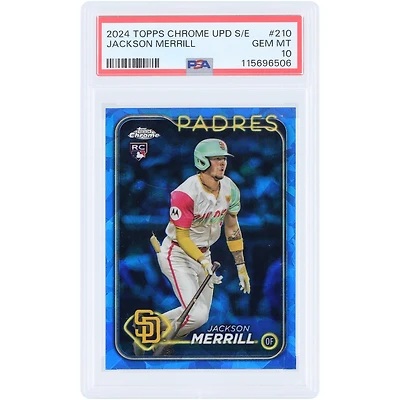 Jackson Merrill San Diego Padres 2024 Topps Chrome Update Sapphire Edition #USCS210 PSA Authenticated 10 Rookie Card