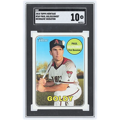 Paul Goldschmidt Arizona Diamondbacks 2018 Topps Heritage Nickname Variation #369 SGC Authenticated 10 Card