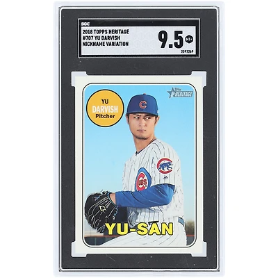 Yu Darvish Chicago Cubs 2018 Topps Heritage Nickname Variation #707 SGC Authenticated 9.5 Card