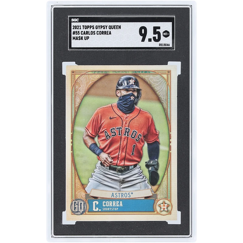 Carlos Correa Houston Astros 2021 Topps GQ Mask Up #55 SGC Authenticated 9.5 Card