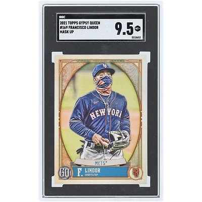 Francisco Lindor New York Mets 2021 Topps GQ Mask Up #169 SGC Authenticated 9.5 Card