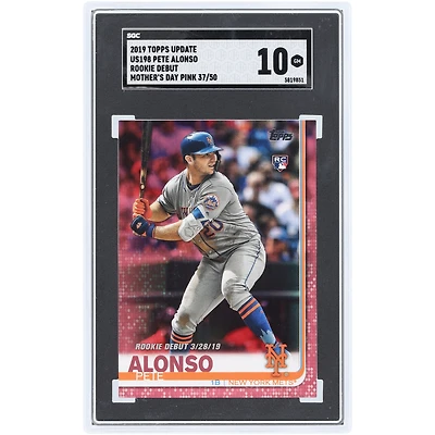 Pete Alonso New York Mets 2019 Topps Update Mother's Day Pink #US198 #37/50 SGC Authenticated 10 Rookie Card
