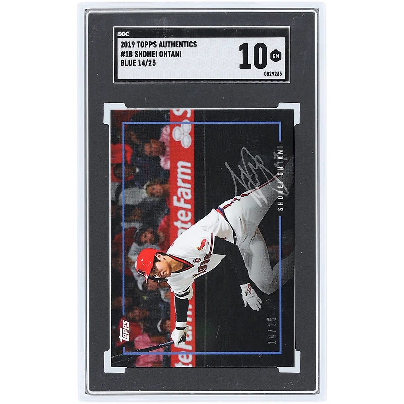 Shohei Ohtani Los Angeles Angels 2019 Topps Authentics Blue #1B #14/25 SGC Authenticated 10 Card