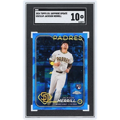 Jackson Merrill San Diego Padres 2024 Topps Chrome Sapphire Update #USCS169 SGC Authenticated 10 Rookie Card