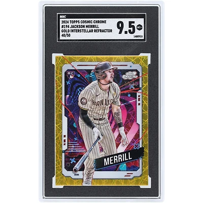 Jackson Merrill San Diego Padres 2024 Topps Cosmic Chrome Gold Interstellar Refractor #194 #40/50 SGC Authenticated 9.5 Rookie Card