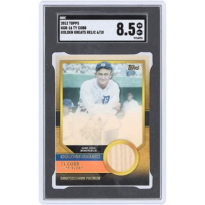 Ty Cobb Detroit Tigers 2012 Topps Golden Greats Bat Relic #GGR-16 #6/10 SGC Authenticated 8.5 Card