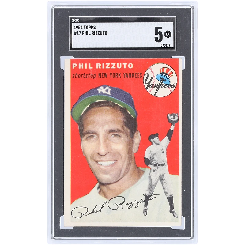 Phil Rizzuto New York Yankees 1954 Topps #17 SGC Authenticated 5 Card
