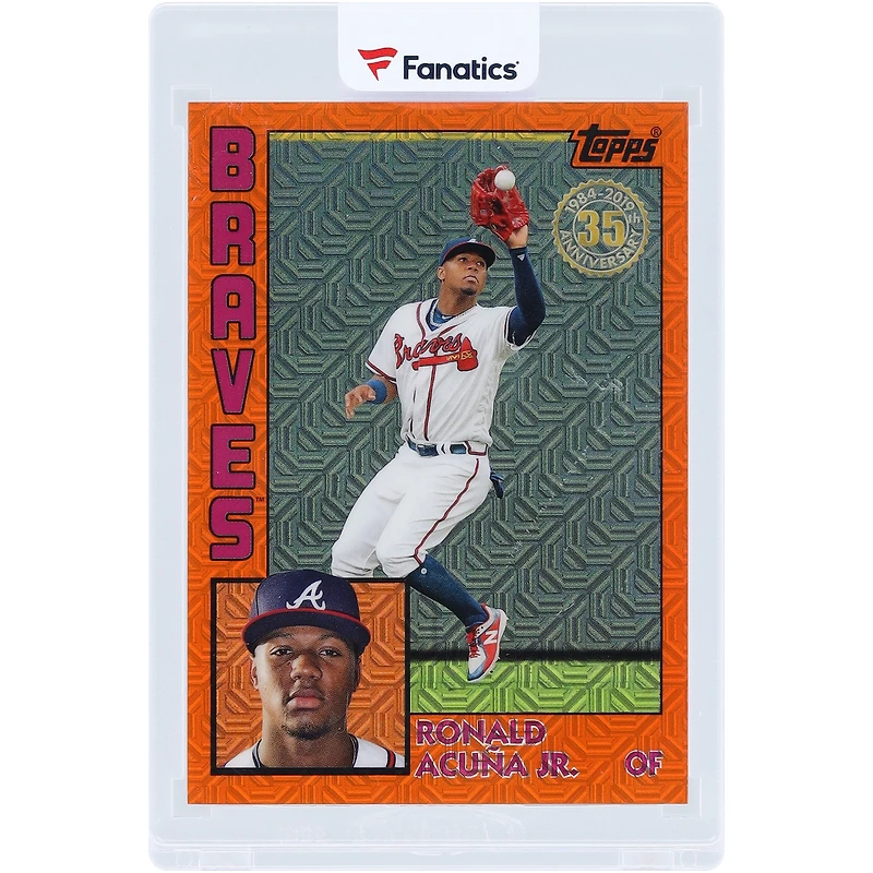 Ronald Acuna Jr. Atlanta Braves 2019 Topps Chrome Silver Pack '84 Topps Design Orange Refractor #T84-3 #15/25 Card