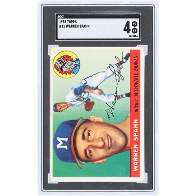 Warren Spahn Milwaukee Braves 1955 Topps #31 SGC Authenticated 4 Card
