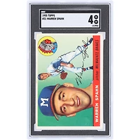 Warren Spahn Milwaukee Braves 1955 Topps #31 SGC Authenticated 4 Card